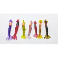 Kit 7 Camarões Artificial 8cm C/ Jig Robalo Isca Foto mini  2