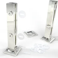 Kit 7 Coluna Torre Inox Polida 60cm Perfil 40x15 Reforçado Foto mini 1