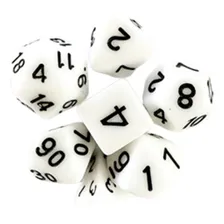 Kit 7 Dados Rpg Central Dice Opaco Branco E Preto Foto  mini 1