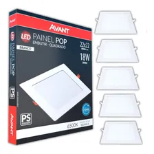 Kit 7 Painel Plafon Led 18w Quadrado Embutir Luminária Estrutura Branco 110v/220v Foto mini 1