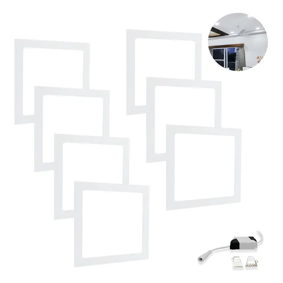 Kit 7 Painel Plafon Led 25w Embutir Quadrado Slim Luz Frio Cor Branco frio 110V/220V Foto 1