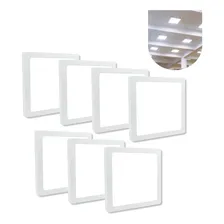 Kit 7 Painel Plafon Led 25w Sobrepor Quadrado Fino Luz Frio Estrutura Branco 110v/220v (bivolt) Foto mini 1