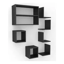 Kit 7 Peças Nichos Preto Mdf Montado Foto  mini 1