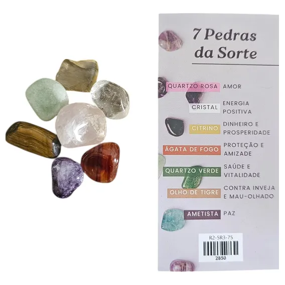 Kit 7 Pedras Da Sorte E Boas Energias - Pedras Naturais Roladas Foto 1