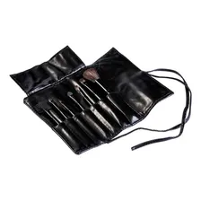 Kit 7 Pincéis Preto Para Maquiagem Com Estojo Cerdas Macias Foto  mini 1