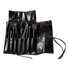 Kit 7 Pincéis Preto Para Maquiagem Com Estojo Cerdas Macias Foto mini  3
