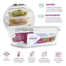 Kit 7 Potes Vidro Hermético Retangular 370ml Papinha Pequeno Cor Branco Foto mini  2