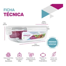 Kit 7 Potes Vidro Hermético Retangular 370ml Papinha Pequeno Cor Branco Foto mini  3