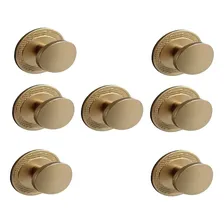Kit 7 Puxador Beetle Com Base Granada Dourado Fosco Zen Foto  mini 1