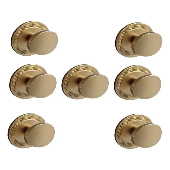 Kit 7 Puxador Beetle Com Base Granada Dourado Fosco Zen Foto 1