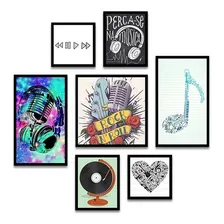 Kit 7 Quadrinhos Decorativos Arte Amor Música Foto  mini 1
