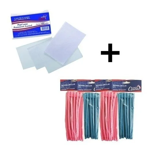 Kit 72 Bigudinhos Circular Nº1 + 100 Papel Para Permanente Foto 1
