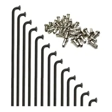 Kit 72 Raio Para Bike Aro 26 Preto Aço Com Niples Mtb Aero Foto  mini 1