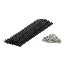 Kit 72 Raio Para Bike Aro 26 Preto Aço Com Niples Mtb Aero Foto mini  2