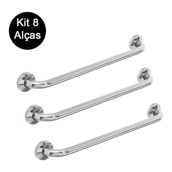 Kit 8 Alças Apoio Banheiro Cadeirante Acessibilidade Idoso Foto 1