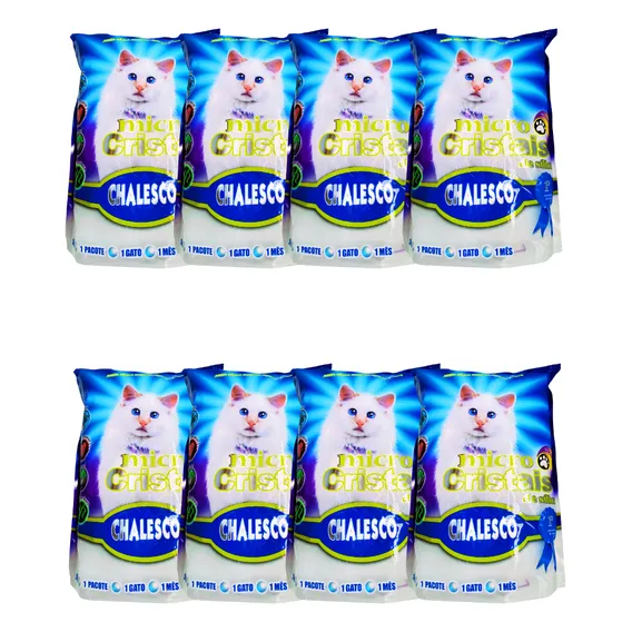 Kit 8 Areias Chalesco Sílica Micro Cristais Fina Gatos 1,8kg Foto 1