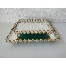 Kit 8 Bandejas + Espelhos ( Imediato) Cor Dourado Com Pedras Foto mini 3