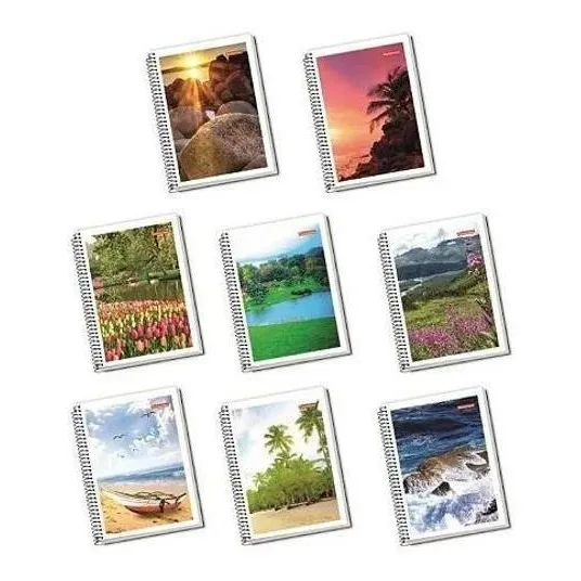 Kit 8 Caderno Espiral Capa Dura 1 Matéria 96 Folhas Estudo Foto 1
