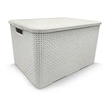 Kit 8 Caixas Organizadoras Rattan 20 Litros Branco Arqplast Foto mini 2