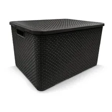 Kit 8 Caixas Organizadoras Rattan Preta 40 Litros Arqplast Foto mini  2