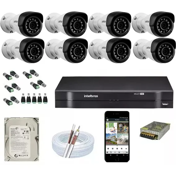Kit 8 Câmeras Intelbras 1120b G4 Dvr Intelbras Mhdx 8 Canais Foto 1