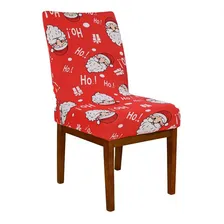 Kit 8 Capa Cadeira Natal Decoracao Simples Vermelha Premium Cor Papai Noel Vermelho Foto  mini 1