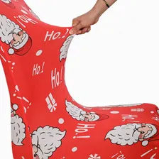 Kit 8 Capa Cadeira Natal Decoracao Simples Vermelha Premium Cor Papai Noel Vermelho Foto mini  3