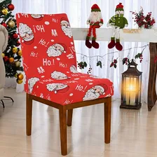 Kit 8 Capa Cadeira Natal Decoracao Simples Vermelha Premium Cor Papai Noel Vermelho Foto mini  2