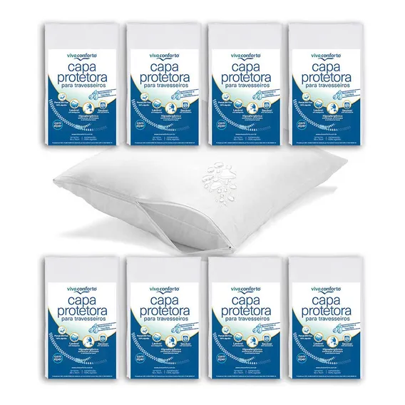 Kit 8 Capas De Travesseiros Impermeável Viva Conforto Foto 1