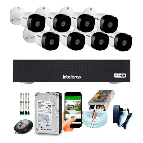 Kit 8 Câmeras Intelbras Full Hd 1220 Dvr 8 Canais 1 Tb Foto 1