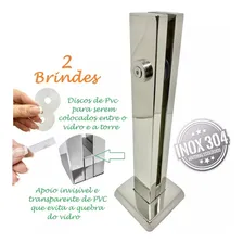 Kit 8 Coluna Torre 30cm Polida 1 Furo Guarda Corpo Inox 304 Puxadores Online Foto mini 2