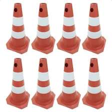 Kit 8 Cone De Sinalização RÃgido 50cm Trânsito Segurança Cor Laranja Foto mini 1