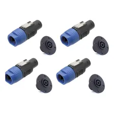 Kit 8 Conector Plug Speakon Macho/fêmea 4 Polos Painel Linha Foto mini 1