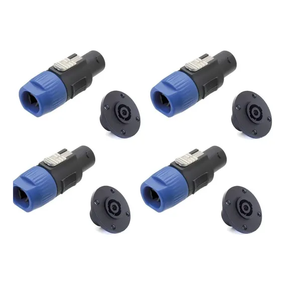 Kit 8 Conector Plug Speakon Macho/fêmea 4 Polos Painel Linha Foto 1