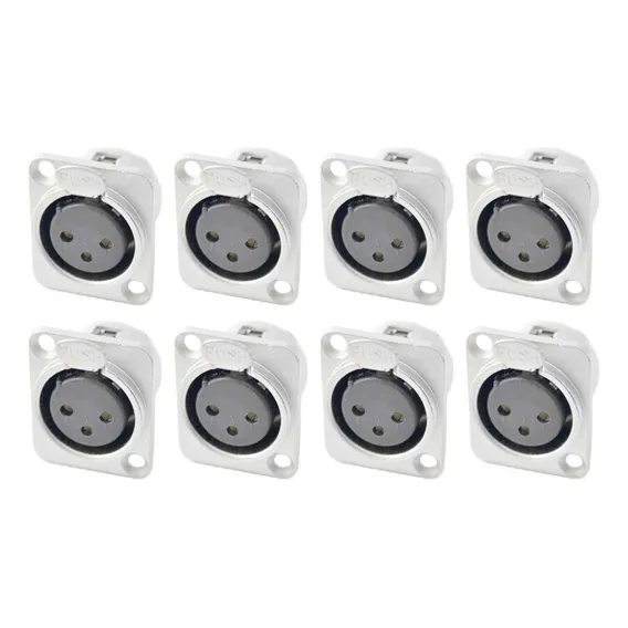 Kit 8 Conector Xlr Fêmea 3p De Painel Santo Angelo Sa2xxlrfp Foto 1