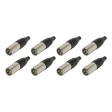 Kit 8 Conector Xlr Macho De Linha 3 Pinos Amphenol Ac3mm Foto  mini 1