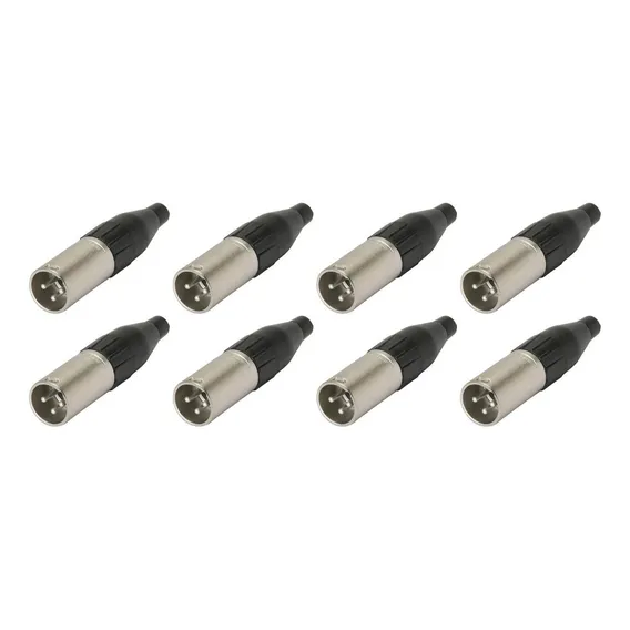Kit 8 Conector Xlr Macho De Linha 3 Pinos Amphenol Ac3mm Foto 1