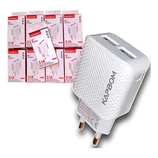 Kit 8 Fonte Carregador Turbo P/ Celular Usb Atacado Cor Branco Foto  mini 1