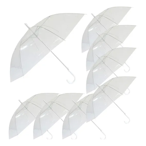 Kit 8 Guarda Chuva Transparente Atacado Sombrinhas Portaria Foto 1