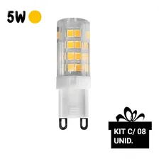 Kit 8 Lampada Led 5w Halopin G9 3000k Branco Quente Bivolt Cor da luz Branco-quente 110V/220VBIVOLT Foto mini 2