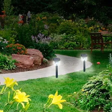 Kit 8 Luminária Espeto Solar Poste De Jardim Decoração Led Foto mini 4