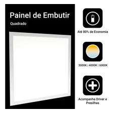 Kit 8 Luminária Led RY Painel Plafon Embutir Branco-frio 40w 40x40 Embutir Bivolt Luz Frio 110v/220v Foto mini 4