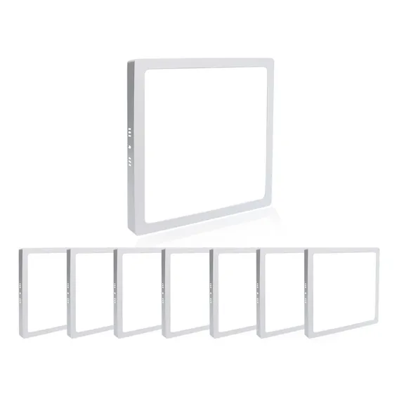 Kit 8 Luminaria Painel Plafon Led 25w Sobrepor Quadrado Frio Estrutura Branco-frio 110v/220v Foto 1