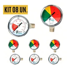 Kit 8 Manômetros Para Regulador Co2 Chopp Chope Chopeira Foto  mini 1