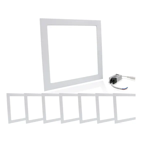 Kit 8 Painel Plafon Led 18w Embutir Quadrado Luz Frio Estrutura Branco Frio Foto 1
