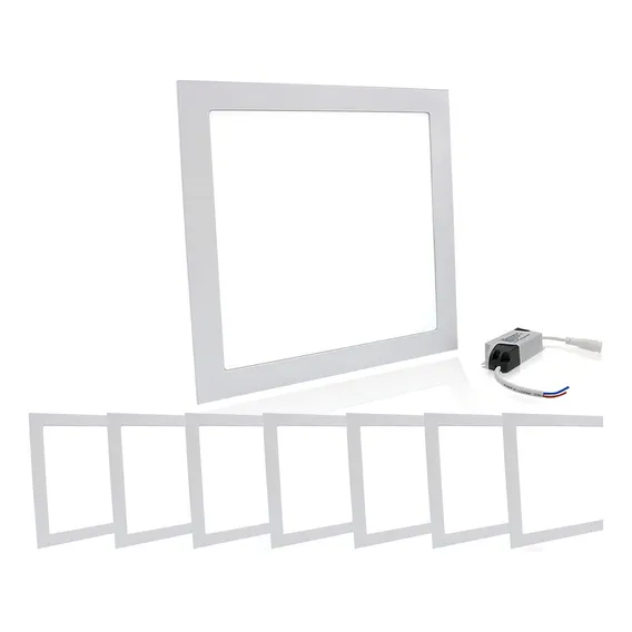 Kit 8 Painel Plafon Led 18w Embutir Quadrado Quente 3000k Cor Branco Quente 110v/220v (bivolt) Foto 1