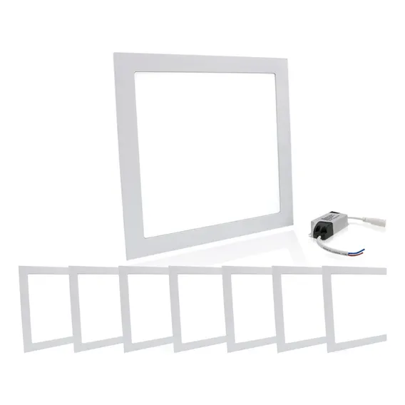 Kit 8 Painel Plafon Led 25w Embutir Quadrado Branco Frio 110v/220v Foto 1