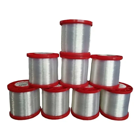 Kit 8 Pç Linha Pesca Nylon Grilon 0.60mm 250gr 3,846mts Cor Branco Foto 1
