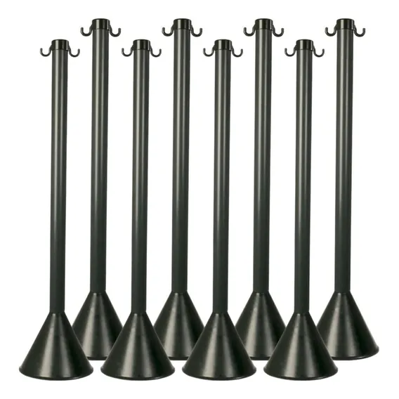 Kit 8 Pedestal Organizador Fila Balizador Postinho Lotérica Cor do pedestal Preto Foto 1