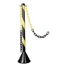 Kit 8 Pedestal Organizador Filas + 20 Mts Corrente Plástica Fita Amarela E Preta Pedestal Amarelo E Preto Foto mini 4